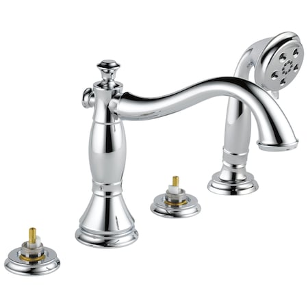 Delta Faucet Deck-Mount with Diverter Tub Filler Faucet, 4-hole 8-16" installation, Chrome T4797-LHP