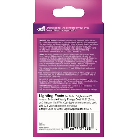 Signify Ultra Definition 75W Equivalent Daylight PAR20 Medium Dimmable LED Floodlight Light Bulb 573204