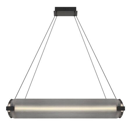 Euf Neoness, Chandelier, 4-Light, 34", Matte Black, Smoked Glass 50052-011