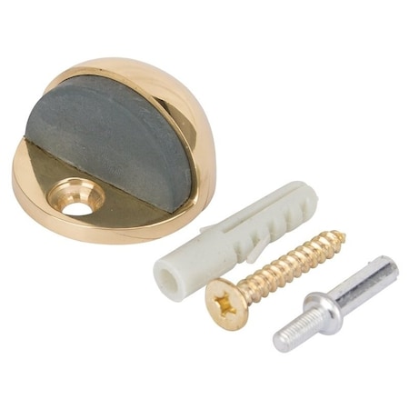 Prosource Door Stop, 1-3/4 in Dia Base, 1-3/4 in Dia Base x 1-5/64 in H Projection, Brass HR2006PB-PS