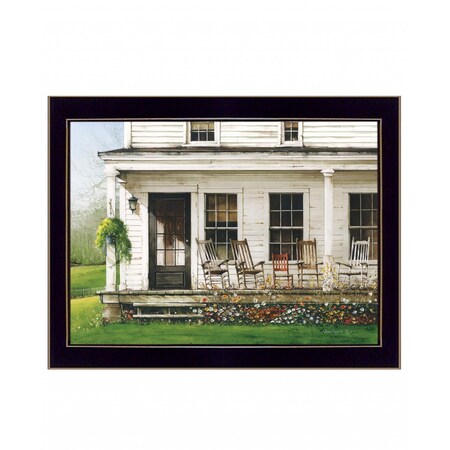 Homeroots Back Porch Gathering 2 Black Framed Print Wall Art 407416