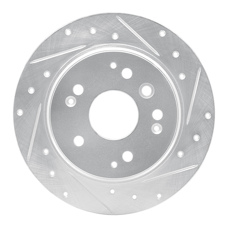 Dynamic Friction Co DFC Brake Rotor - Drilled and Slotted - Silver 631-58019R