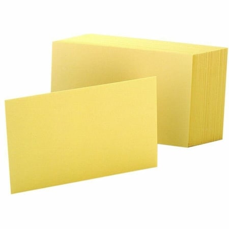 Oxford Index Card, Plain, 4"X6", Canary, PK100 7420CAN