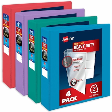 Avery Binder, Assorted Bright Colors Heavy, PK4 79636