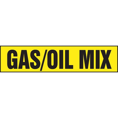 Accuform SAFETY LABEL GAS OIL MIX 2 in X 9 in LCHL576