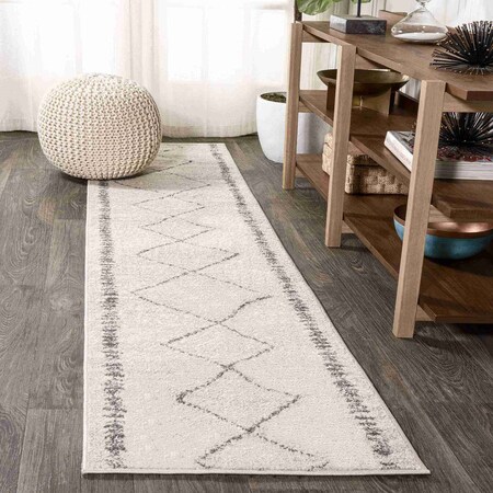Jonathan Y Zaina Moroccan Beni Souk Cream/Gray 2 ft. x 8 ft. Runner Rug MOH203B-28