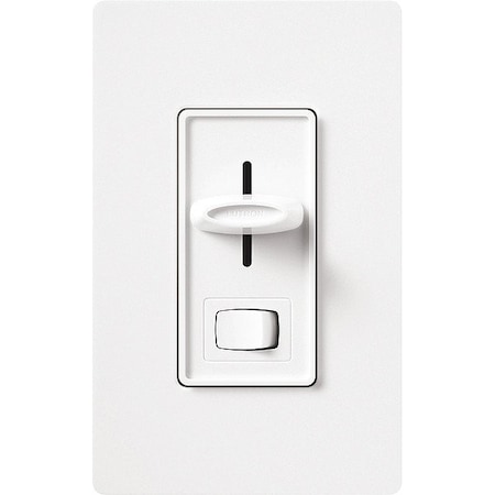Lutron Lighting Dimmer, Slide, 1-Pole, Rocker, 120V SELV-300P-WH