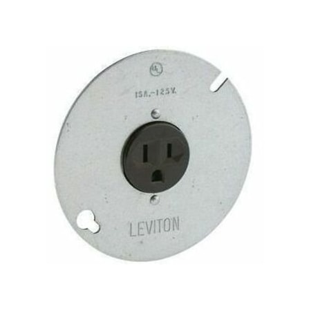 Leviton Straight Blade Receptacle, 5-15R, 15 A, 125V AC, 2 Pole, 3 Wire, Flush Mount, Grounded 5059
