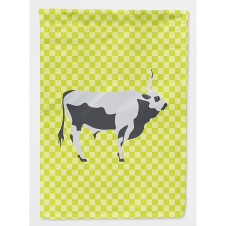 Carolines Treasures Hungarian Grey Steppe Cow Green Flag Canvas House BB7650CHF