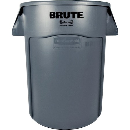 Rubbermaid Trash Container, 44 gal, Polyethylene, Gray, Snap-On Lid FG264360GRAY