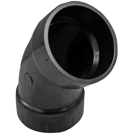Charlotte Pipe And Foundry 2'' Hub x Hub 45 Deg. ABS Elbow, 1/8 Bend ABS 00321 0800HA