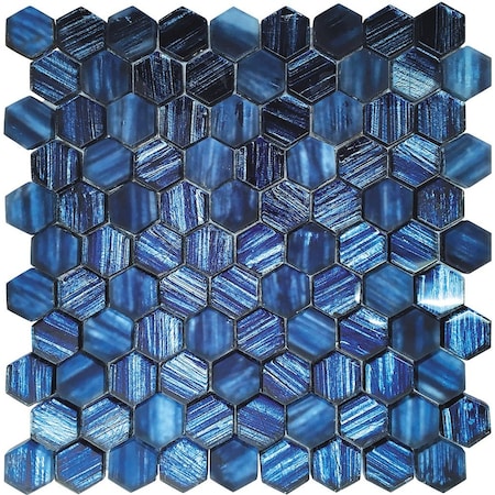 Apollo Tile Blue 11.3 in x 11.3 in Glass Glossy, Matte Floor and Wall Mosaic Tile 4.43 sqft/case, 5PK APLJPH88310A
