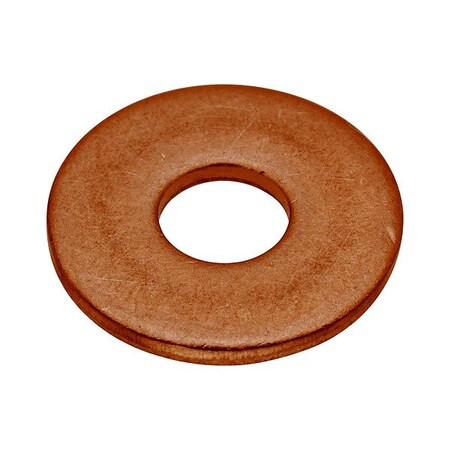 Zoro Select Flat Washer, For Screw Size #6 , Copper Plain Finish, 5 PK WASB#6RCU