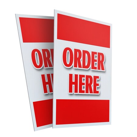 Signmission Order Here, Plastic Signs Only 24 Inch x 36 Inch, Corrugated Plastic, 2PK CSB-2436-2PACK-Order Here