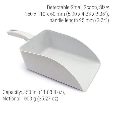 Detectamet Scoop, 5.9 in L, White, PK5 514-S086-P06-Z03
