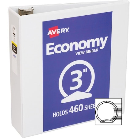 Zoro Select 3" Round Economy Binder, White, 11 x 8.5 AVE05741