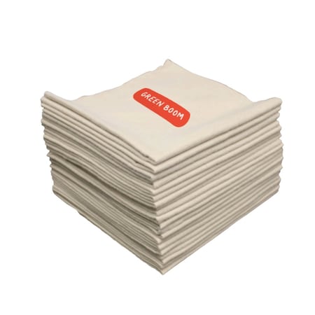 Green Boom Sorbent Pad, 40 gal, 15 in x 20 in, Fuel, Oils, Beige, Cotton M2015