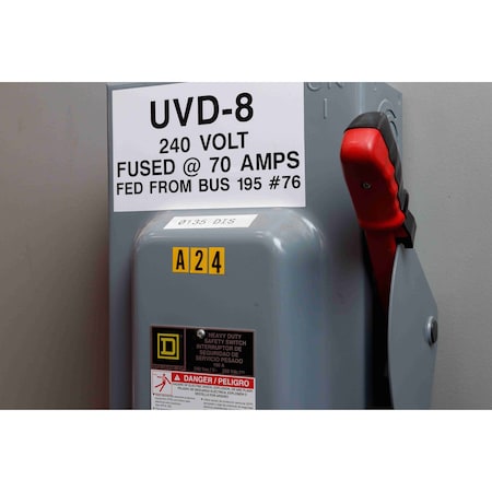 Brady Repositionable Vinyl 0.25 in Black on Yellow, Letters J Card of 144 Labels, 144PK 3400-J