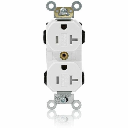 Leviton Straight Blade Receptacle, 5-20R, 20 A, 125V AC, Flush Mount, Self-Grounded MT563-SW