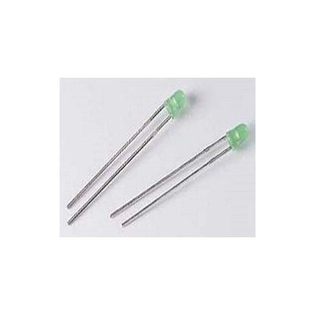 American Opto 3mm LED Lamp, Color: Yellow Green, Wavelength or CIE: 570, Intensity: 10, Angle: 75 L354GD