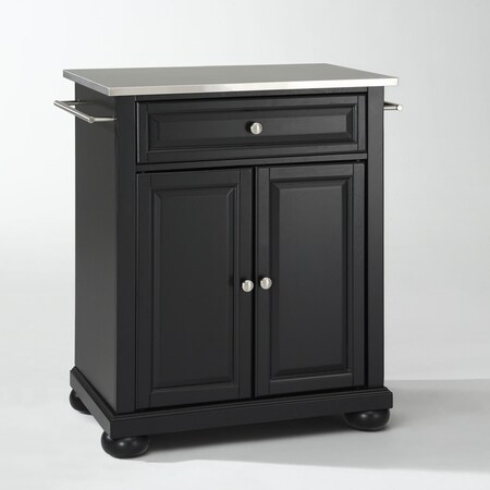 Crosley Alexandria Stainless Steel Top Portable Kitchen Island/Cart KF30022ABK