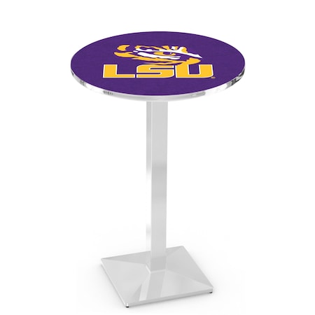 Holland Bar Stool Co 36" Chrome Louisiana State Pub Table, 36" dia. Top L217C3636LaStUn