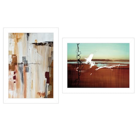 Set Of Two Abstract Flight 1 White Framed Print Wall Art, 2PK