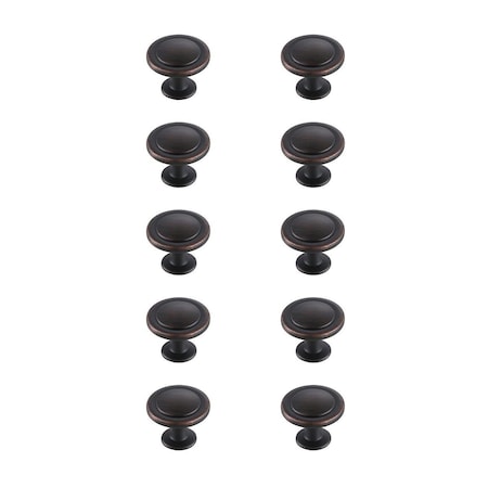 Elegant Decor 1.3 in. Logyn Oil-Rubbed Bronze Mushroom Knob, Set of 10 KB2005-ORB-10PK