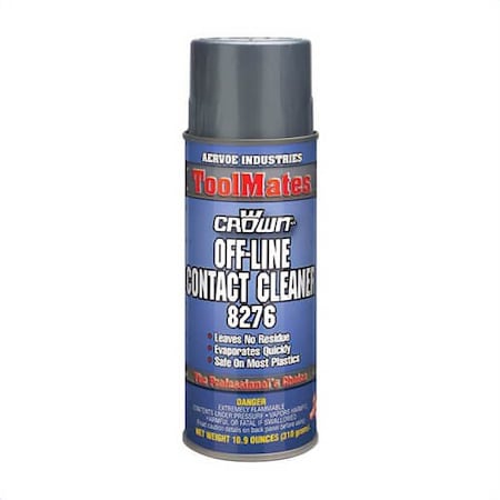 Crown By Aervoe by Off-Line Contact Cleaner, 16 oz Aerosol Can, Clear Glass, Hydrocarbon 8276