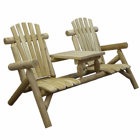 Homeroots 66" Natural Solid Wood Adirondack Chair 370277