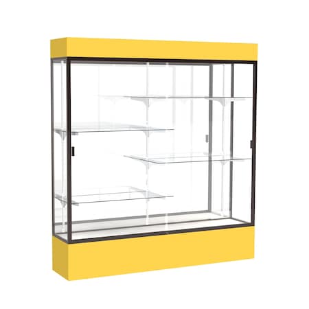 Ghent Lighted Floor Display Case 72x80x16, Mirror, Bronze 3176MB-BZ-GR