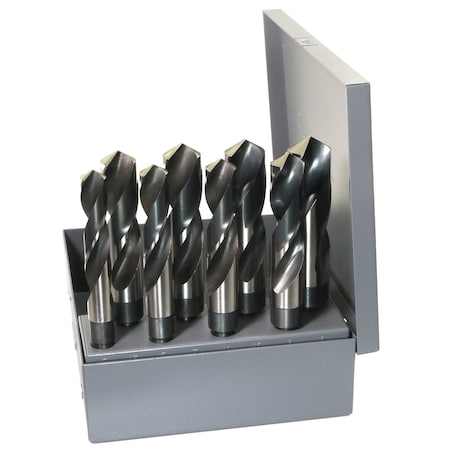 Drillco High Speed Steel Black and Bright SandD Drill Bit Set  9/16" - 1", 8 Piece, 8PK 1000E8