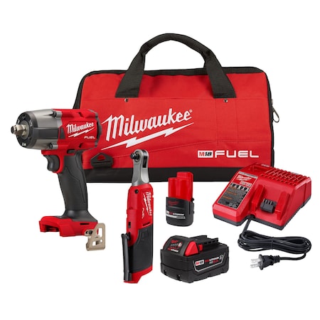Milwaukee Tool 18/M12FUEL2PCAUTOKIT, (1)2.5Ah;(1)5.0Ah 3890-22