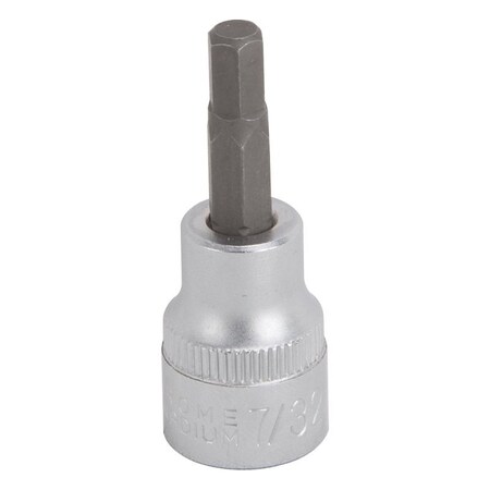 Vulcan Fractional Hex Bit Socket, Chrome, 7/32 in, 3/8 in Drive, 1-7/8 in OAL 3506005720