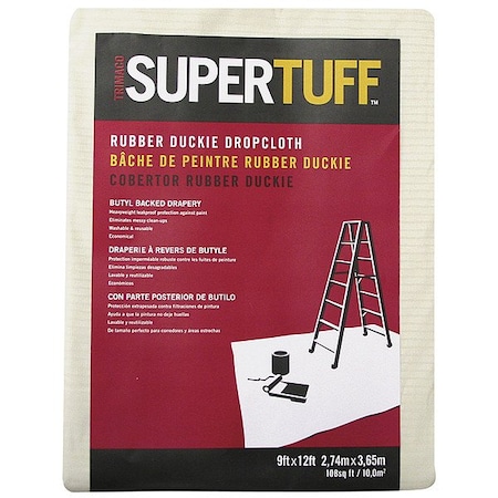 Trimaco Drop Cloth, 23 mil, Rubber, 12 ft L 80201