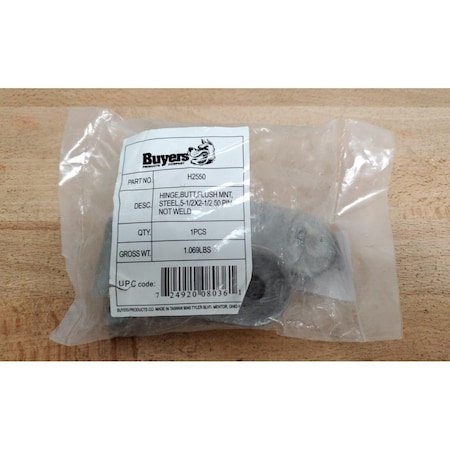 Buyers Products 5.5 x 2.5 in. Flush Mount Wing Plain Steel Butt Hinge BUYH2550