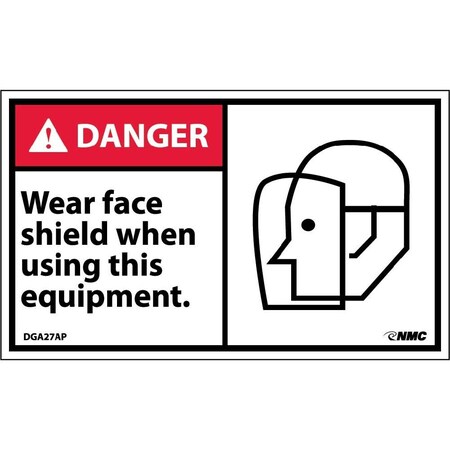 Nmc Wear Face Sheld When Using This Label, Pk5 DGA27AP