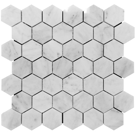 Apollo Tile White 12x12 Bianco Carrara Marble Polished Floor and Wall Mosaic Tile 4.83 sqft/case, 5PK APLKB88G03PA