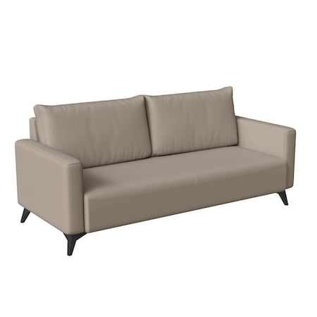 Leisuremod Inno Modern Vegan Leather 3-Seater Sofa, Metal Legs IS73TP