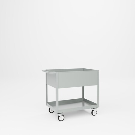 Pucel Welded Box Service Cart, 24 in W x 36 in D x 37 in H, 12 in Deep Box, Gray TSC-2436-12P