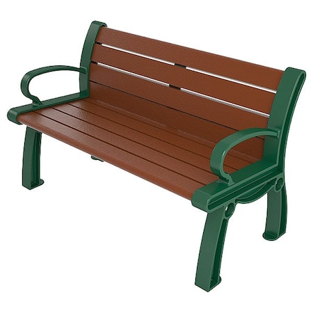 Ultrasite Heritage Outdoor Bench, 48 in L, Brown PB 4BROGFHER