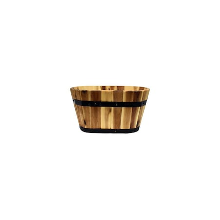 Avera Products Oval Planter, Wood, 15 x 8-In. Natural AWP301150