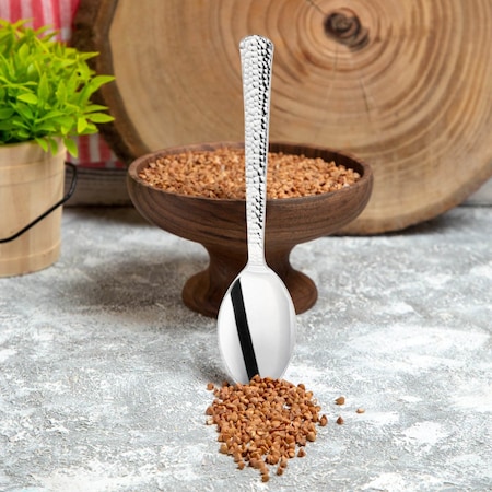 Smarty Had A Party Shiny Metallic Silver Hammered Plastic Spoons (1000 Spoons), 1000PK 2649-CASE