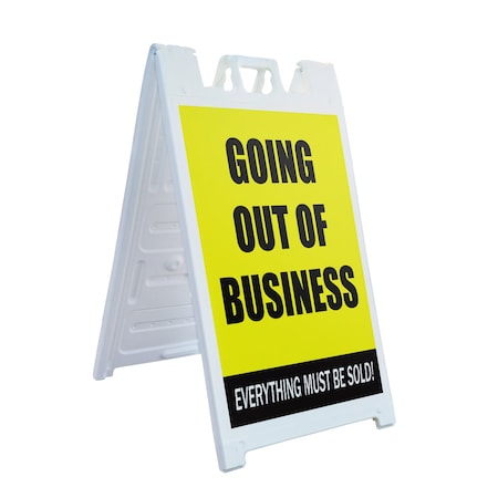 Signmission Going Out Of Business, A-Frame & 2 Decals Installed, Heavy-Duty Plastic Frame SBHD-D-2436-Going Out Of Business