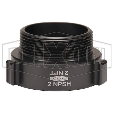 Dixon Style N37 Rocker Lug Hydrant Adapter, 2 in, FNPSH x MNPT, Aluminum, Hardcoat Anodized N37-20S20T