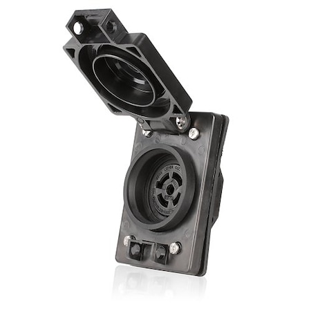 Leviton LockingReceptacle, 20A, 2hp, 120/208VAC, Blk 67W81-B