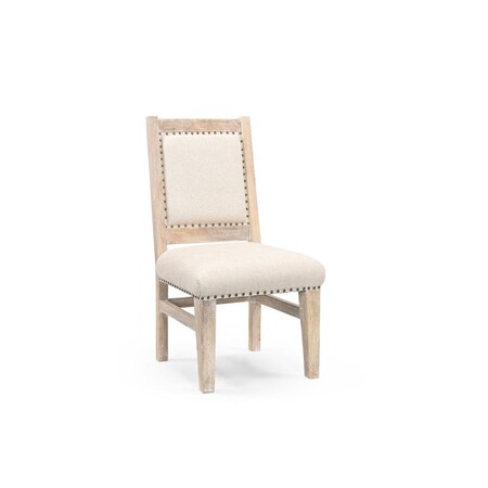 Homeroots 20" Beige And White Side Chair 552143
