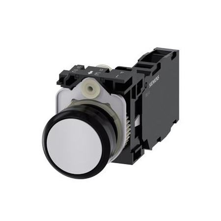 Siemens Pushbutton, 22 mm, round, plastic, gray, pushbutton, flat, momentary 3SU1100-0AB80-1FA0