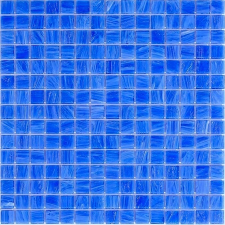 Apollo Tile Celestial 12inx12in Glossy Ultramarine Blue Glass Mosaic Wall and Floor Tile 20 sqft/case, 20PK APLST88BL538A