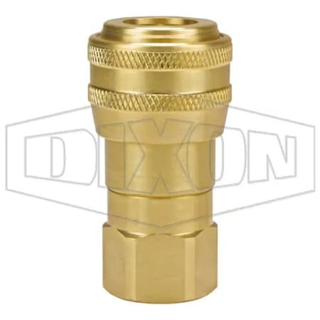 Dixon DF Series Industrial Automatic Female Quick Disconnect Pneumatic Coupler, 1/2-14 Nominal, 500 psi Pr 6DF4-B